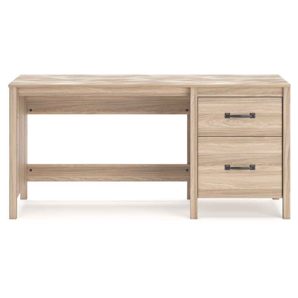 Ashley Bette Home Office Desk | 60’’ Rectangular Brown Top w Side Cabinet BM328111