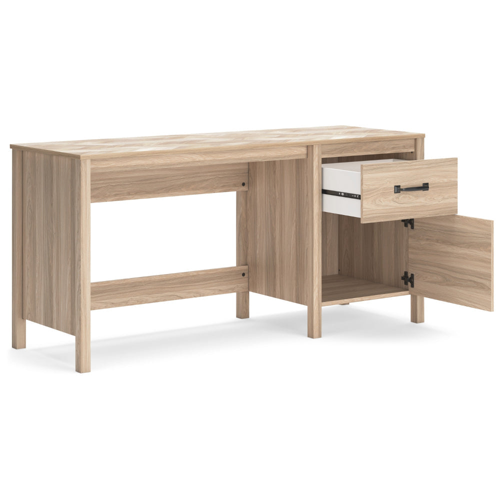Ashley Bette Home Office Desk | 60’’ Rectangular Brown Top w Side Cabinet BM328111
