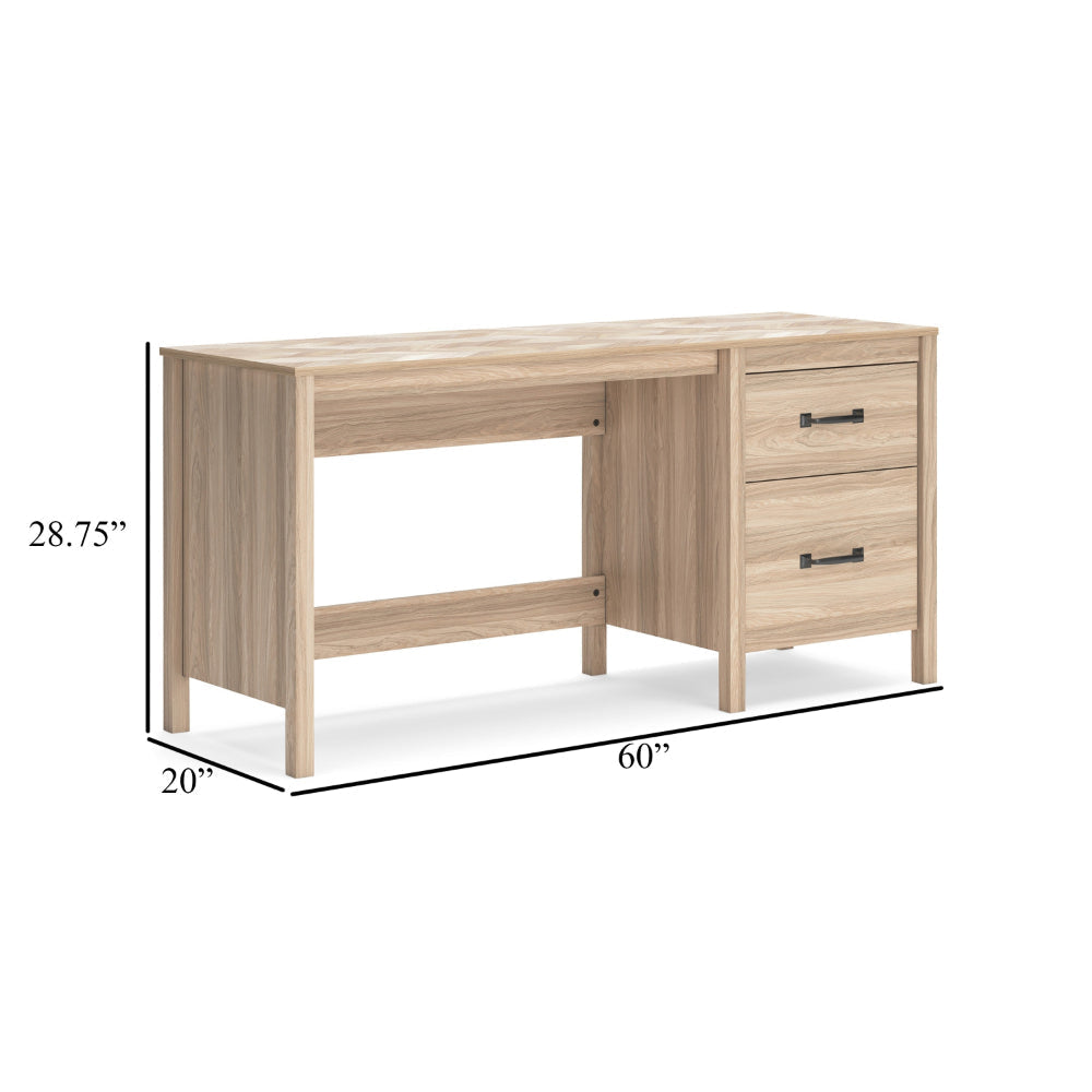 Ashley Bette Home Office Desk | 60’’ Rectangular Brown Top w Side Cabinet BM328111