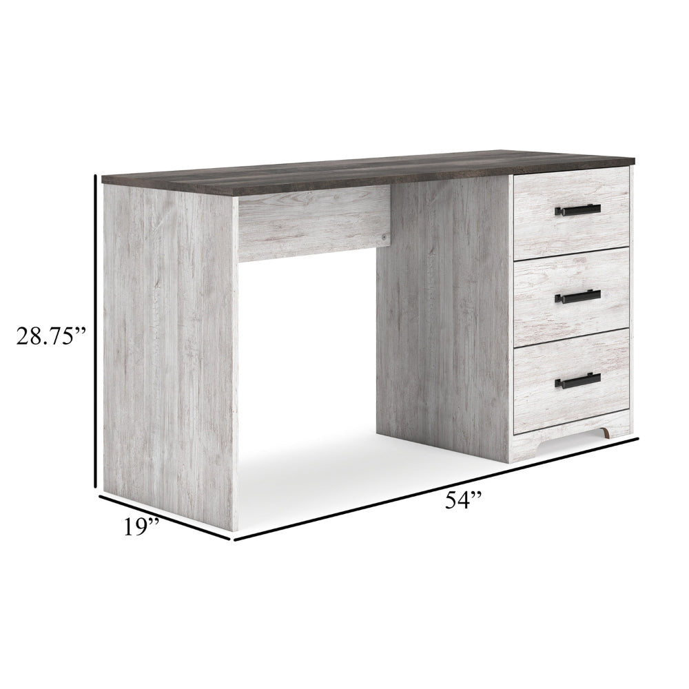 Ashley Shawn Home Office Desk | 54’’ Rectangular Top w Side Drawers | Gray BM328113