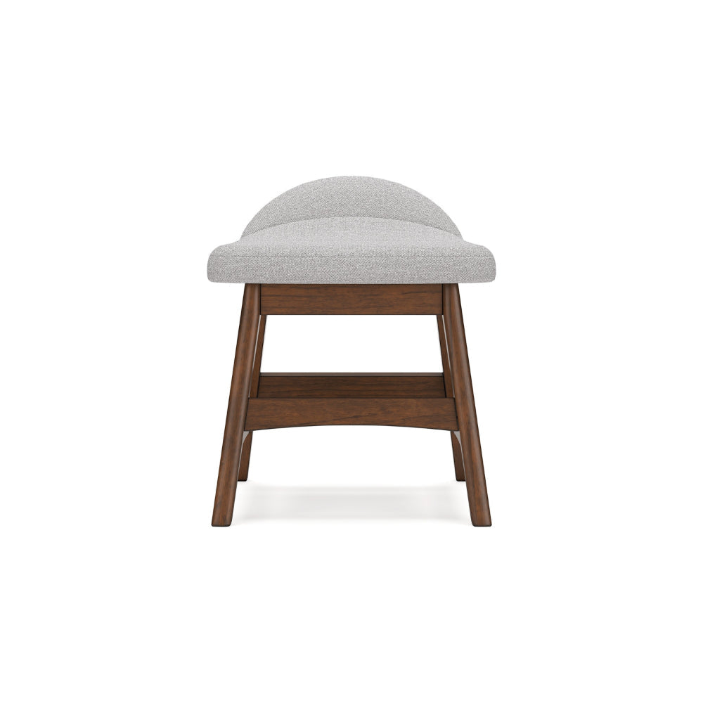 Ashley Jeyn Home Office Desk Chair | Gray Padded Saddle Seat | Brown Wood BM328114