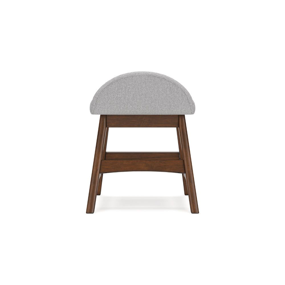 Ashley Jeyn Home Office Desk Chair | Gray Padded Saddle Seat | Brown Wood BM328114