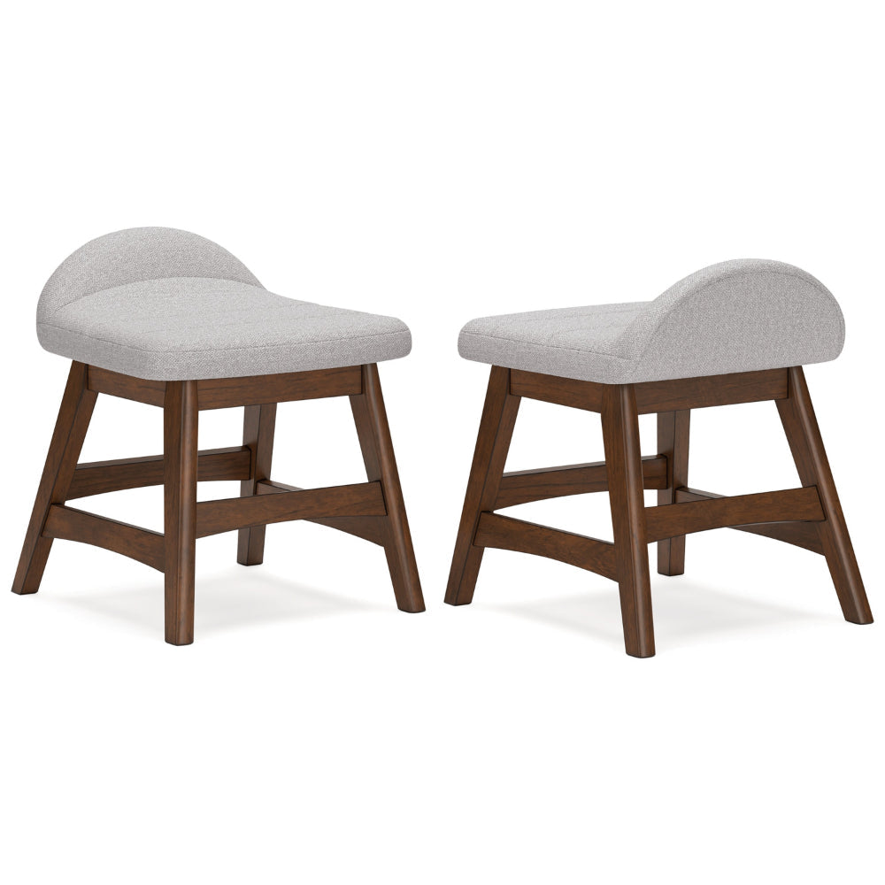 Ashley Jeyn Home Office Desk Chair | Gray Padded Saddle Seat | Brown Wood