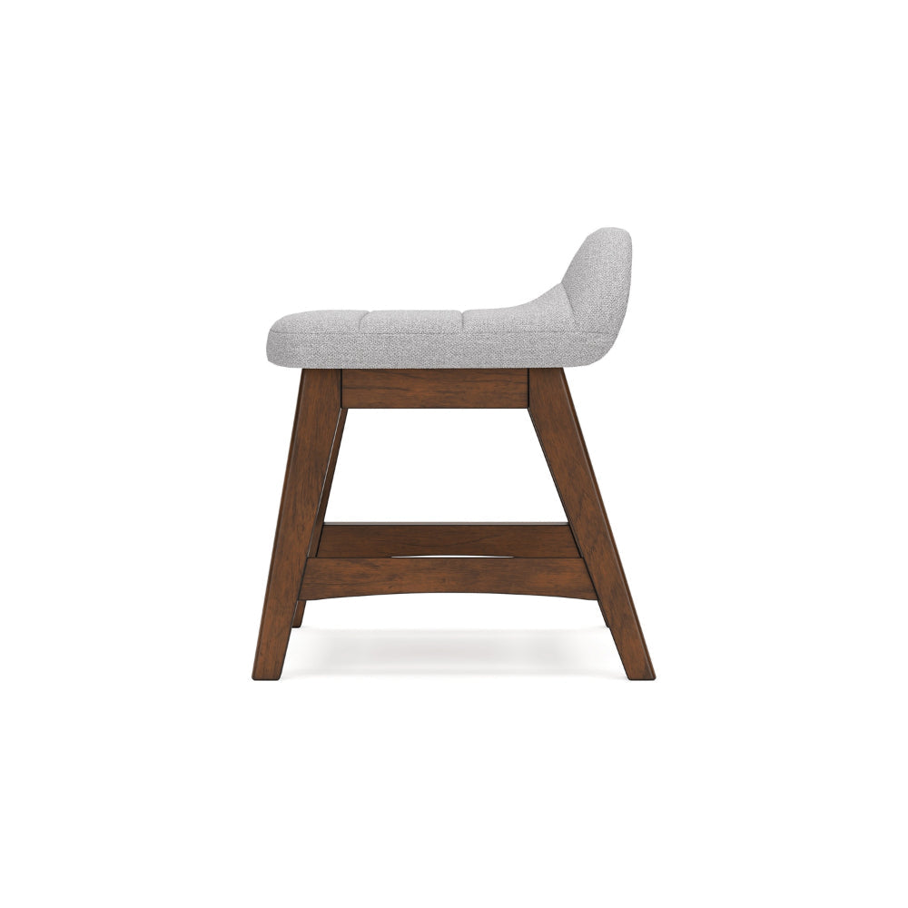 Ashley Jeyn Home Office Desk Chair | Gray Padded Saddle Seat | Brown Wood BM328114