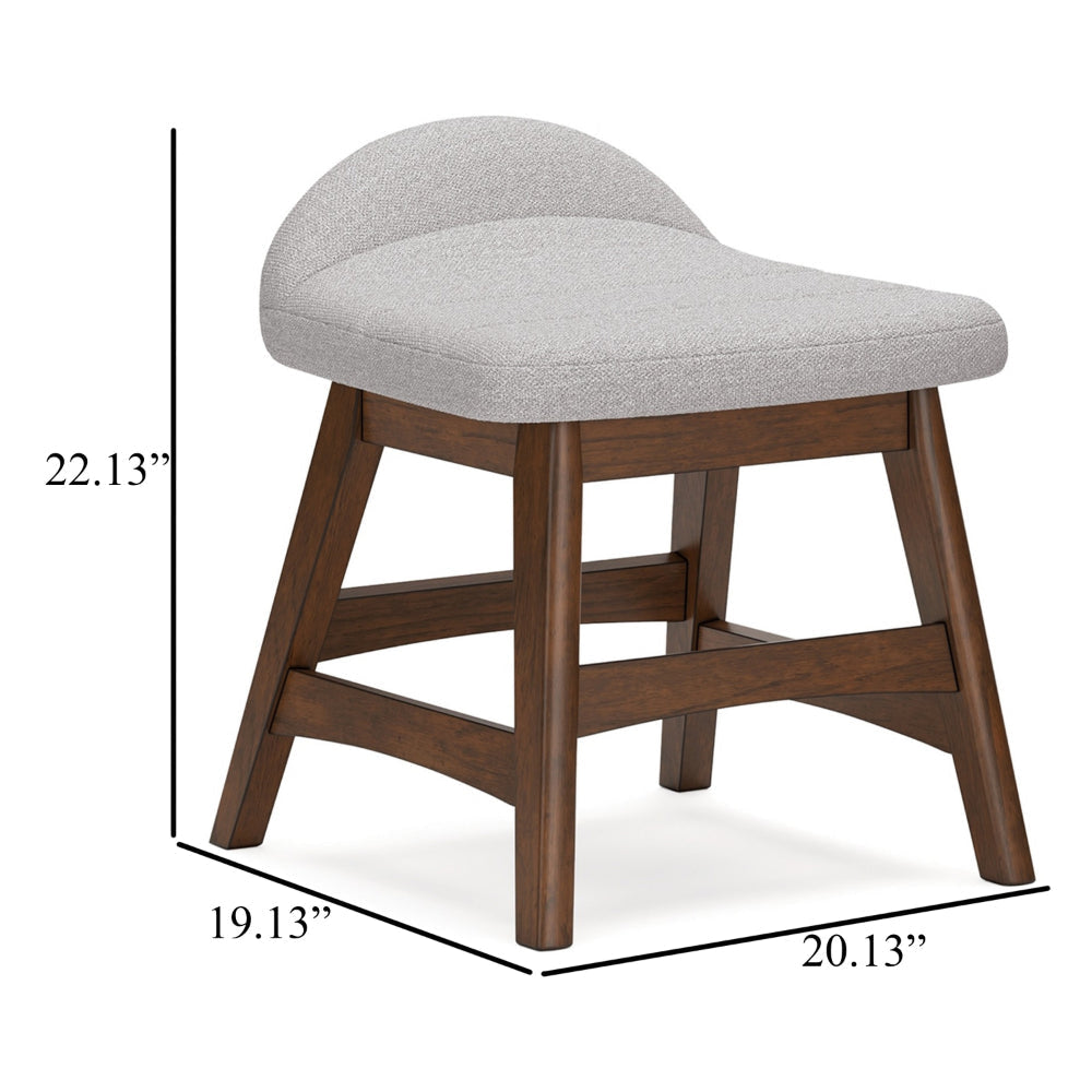 Ashley Jeyn Home Office Desk Chair | Gray Padded Saddle Seat | Brown Wood BM328114