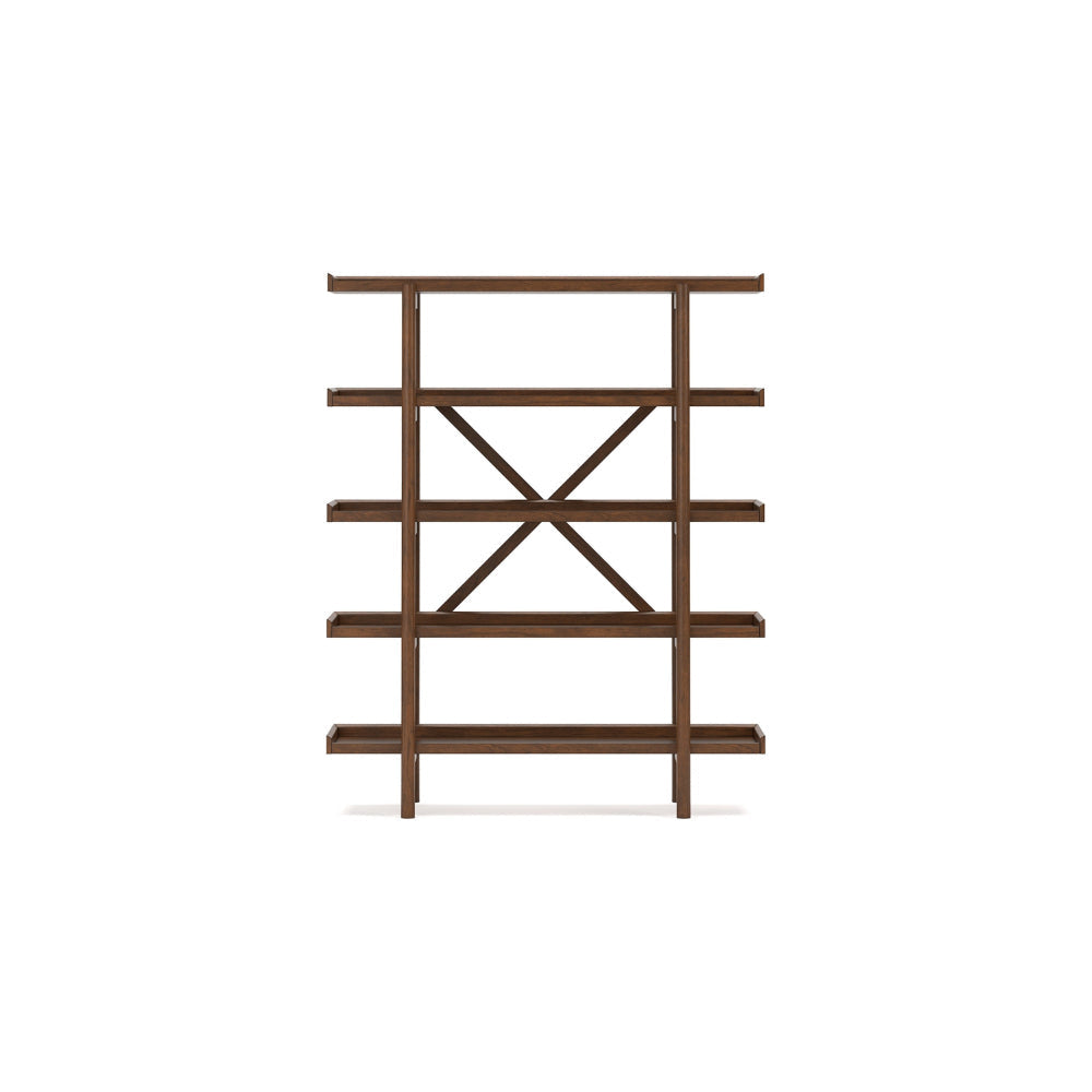 Ashley Jeyn Bookcase | 5 Fixed Display Shelves | 70’’ Natural Brown Wood BM328116