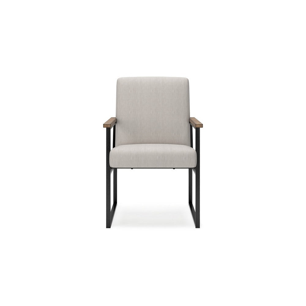 Ashley Tey Home Office Chair | Gray Padded Seat and Back | Black Metal Frame BM328117