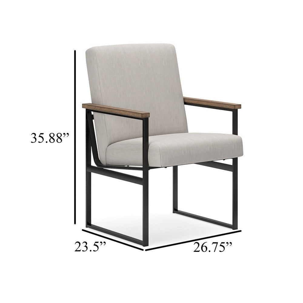 Ashley Tey Home Office Chair | Gray Padded Seat and Back | Black Metal Frame BM328117