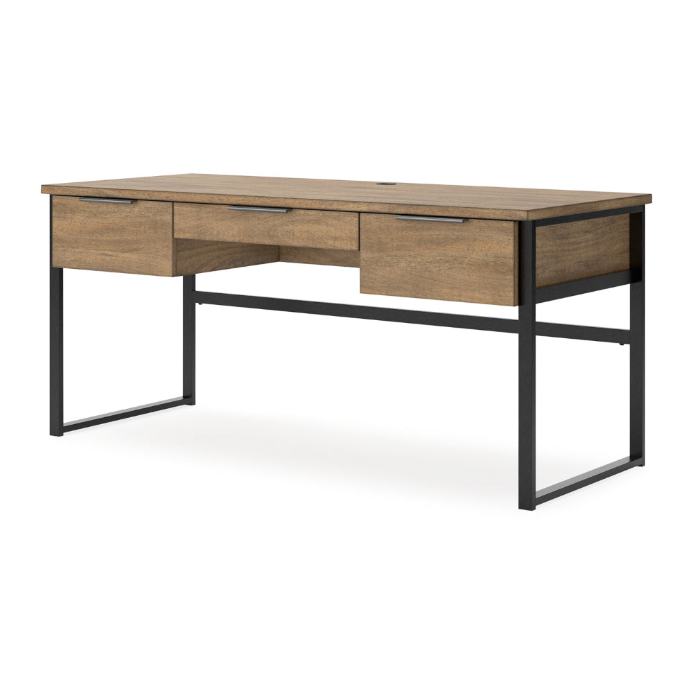 Ashley Tey Home Office Desk | 3 Storage Drawers | Light Brown Wood | 67’’ Top BM328118