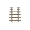 Ashley Tey Bookcase | 5 Display Shelves | Brown Mango Wood | Gray Metal Frame BM328119