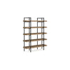 Ashley Tey Bookcase | 5 Display Shelves | Brown Mango Wood | Gray Metal Frame