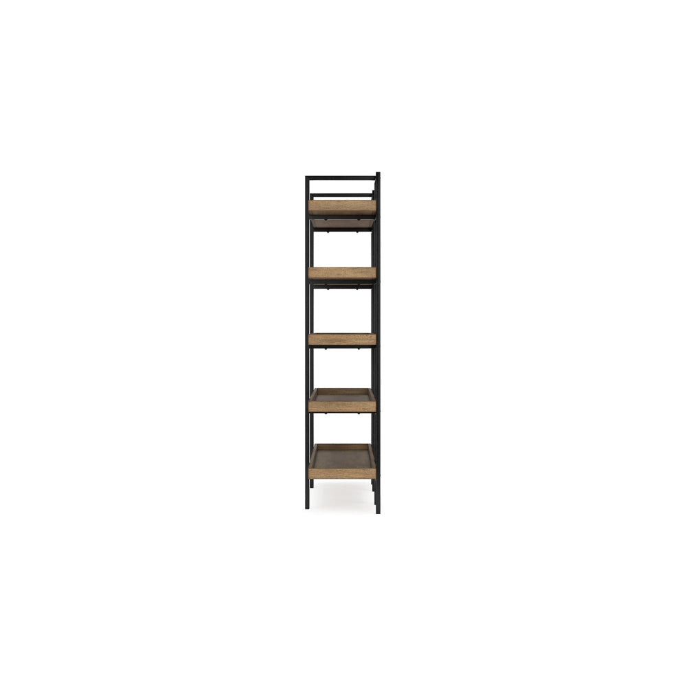 Ashley Tey Bookcase | 5 Display Shelves | Brown Mango Wood | Gray Metal Frame BM328119