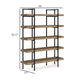 Ashley Tey Bookcase | 5 Display Shelves | Brown Mango Wood | Gray Metal Frame BM328119