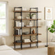 Ashley Tey Bookcase | 5 Display Shelves | Brown Mango Wood | Gray Metal Frame