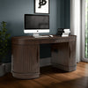 Ashley Jeno Home Office Desk | 2 Half Round Ribbed Doors | Brown Wood 63"