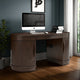 Ashley Jeno Home Office Desk | 2 Half Round Ribbed Doors | Brown Wood 63"
