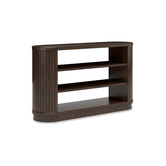 Ashley Jeno TV Media Credenza Cabinet | 2 Shelves | Ribbed Brown Wood 58"