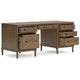 Ashley Rohan Home Office Desk with USB | 6 Drawers | 68’’ Brown Oak Wood BM328126