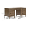 Ashley Rohan Home Office Desk with USB | 6 Drawers | 68’’ Brown Oak Wood BM328126