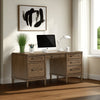 Ashley Rohan Home Office Desk with USB | 6 Drawers | 68" Brown Oak Wood