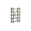 Ashley Rohan Bookcase w 5 Display Shelves | Brown Wood X Cross Back | 71"