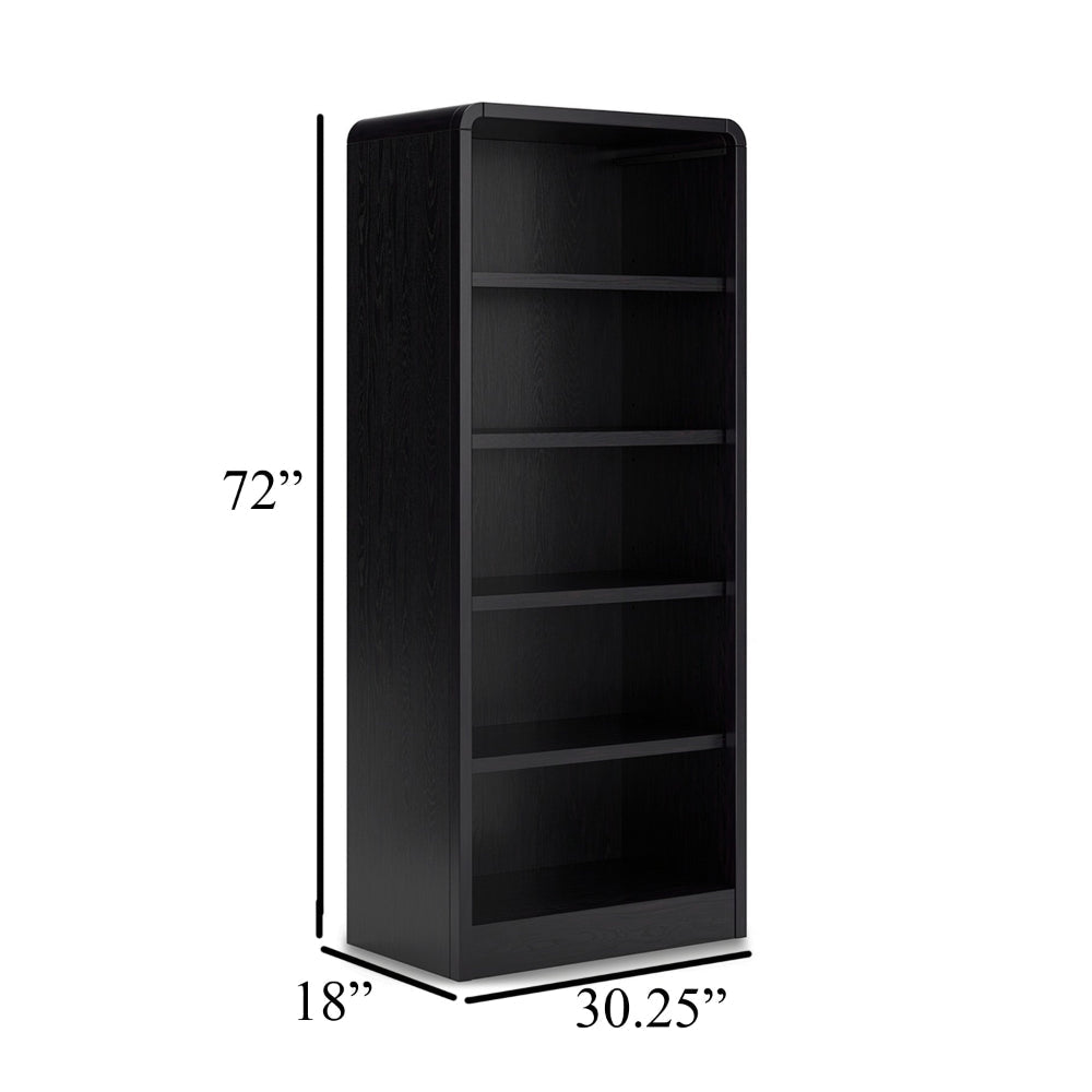 Ashley Robeck Large Bookcase | 5 Display Shelves | Classic 72’’ Black Wood BM328129