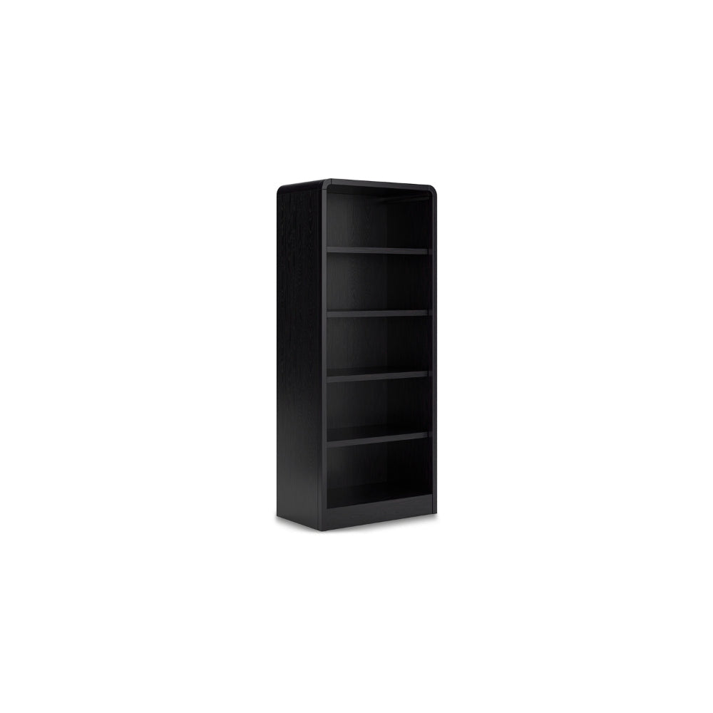 Ashley Robeck Large Bookcase | 5 Display Shelves | Classic 72" Black Wood