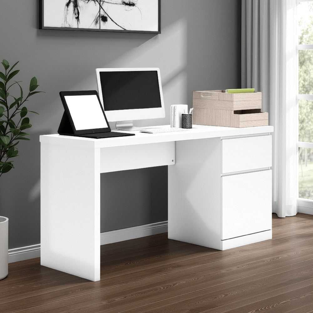 Ashley Onira Home Office Desk | 60" Rectangular Top w Drawer | White Wood
