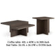 Ashley Zeny 2pc Coffee and Side Table Set | Geometric Cross Base Dark Brown BM328132