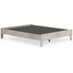 Ashley Shawn Queen Minimalist Platform Bed | Light Gray Wood Low Profile BM328134
