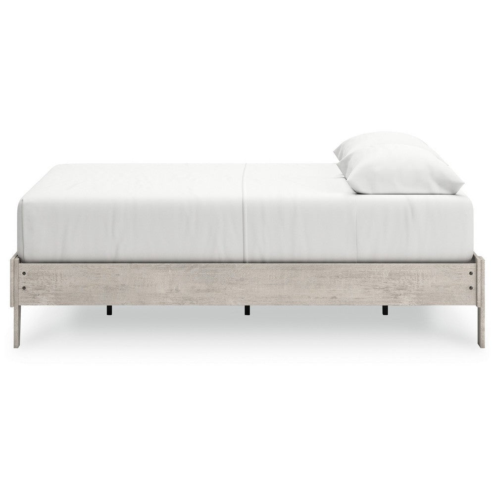 Ashley Shawn Queen Minimalist Platform Bed | Light Gray Wood Low Profile BM328134