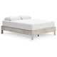 Ashley Shawn Queen Minimalist Platform Bed | Light Gray Wood Low Profile BM328134
