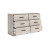 Ashley Shawn Wide Dresser I 6 Drawers I Black Handles I Light Gray Wood I 59’’ BM328135
