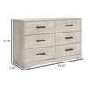 Ashley Shawn Wide Dresser I 6 Drawers I Black Handles I Light Gray Wood I 59’’ BM328135