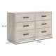 Ashley Shawn Wide Dresser I 6 Drawers I Black Handles I Light Gray Wood I 59’’ BM328135