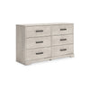 Ashley Shawn Wide Dresser I 6 Drawers I Black Handles I Light Gray Wood I 59’’ BM328135