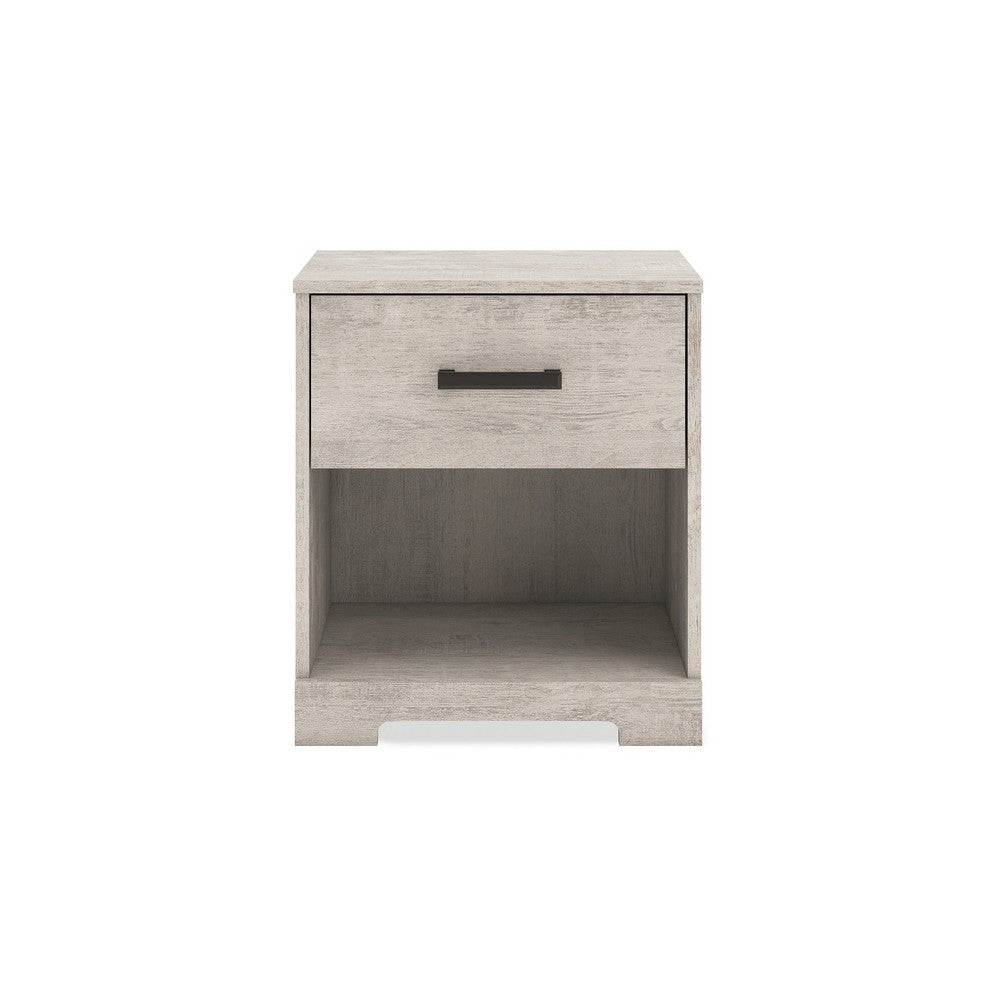 Ashley Shawn Nightstand I 1 Drawer and 1 Shelf I Light Gray Wood I 20’’ BM328137