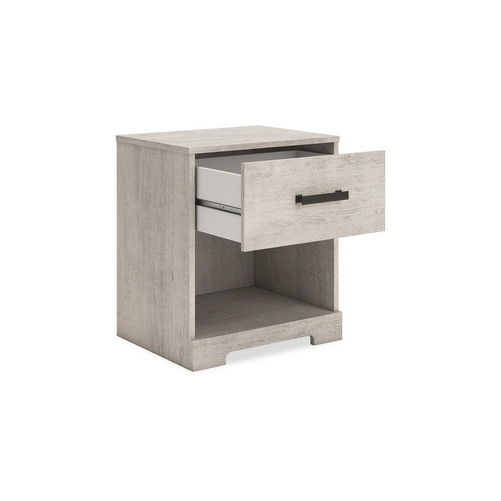 Ashley Shawn Nightstand I 1 Drawer and 1 Shelf I Light Gray Wood I 20’’ BM328137