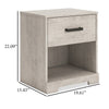Ashley Shawn Nightstand I 1 Drawer and 1 Shelf I Light Gray Wood I 20’’ BM328137