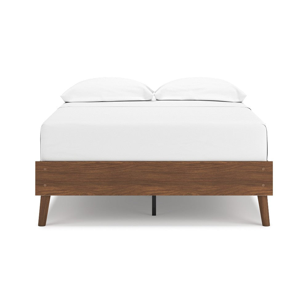 Ashley Forni Full Size Platform Bed I Dark Brown Wood I Sleek Splayed Legs BM328138