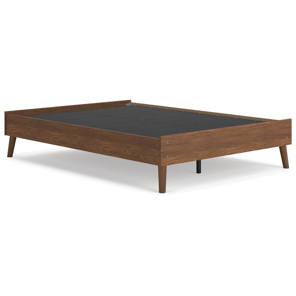 Ashley Forni Full Size Platform Bed I Dark Brown Wood I Sleek Splayed Legs BM328138