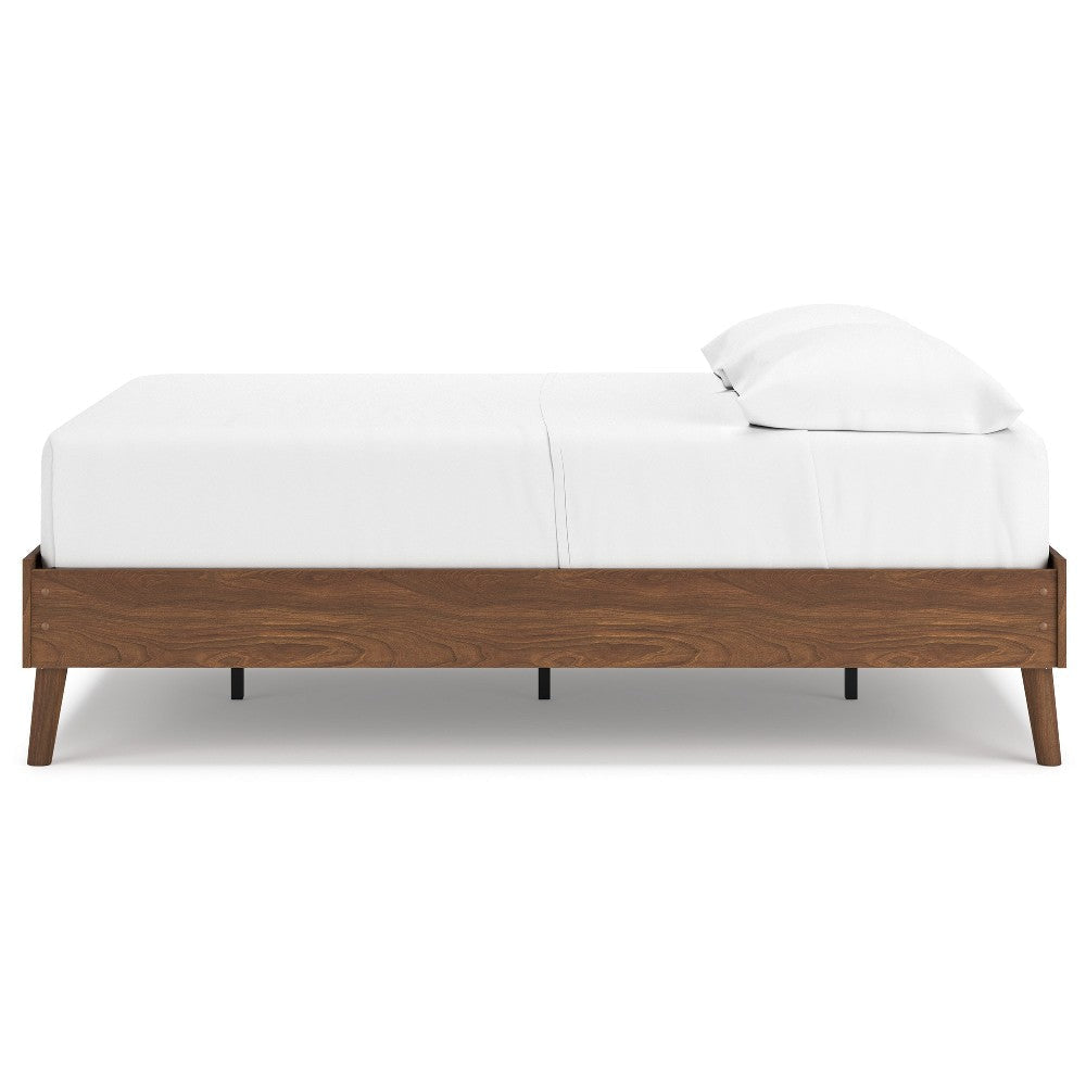 Ashley Forni Full Size Platform Bed I Dark Brown Wood I Sleek Splayed Legs BM328138