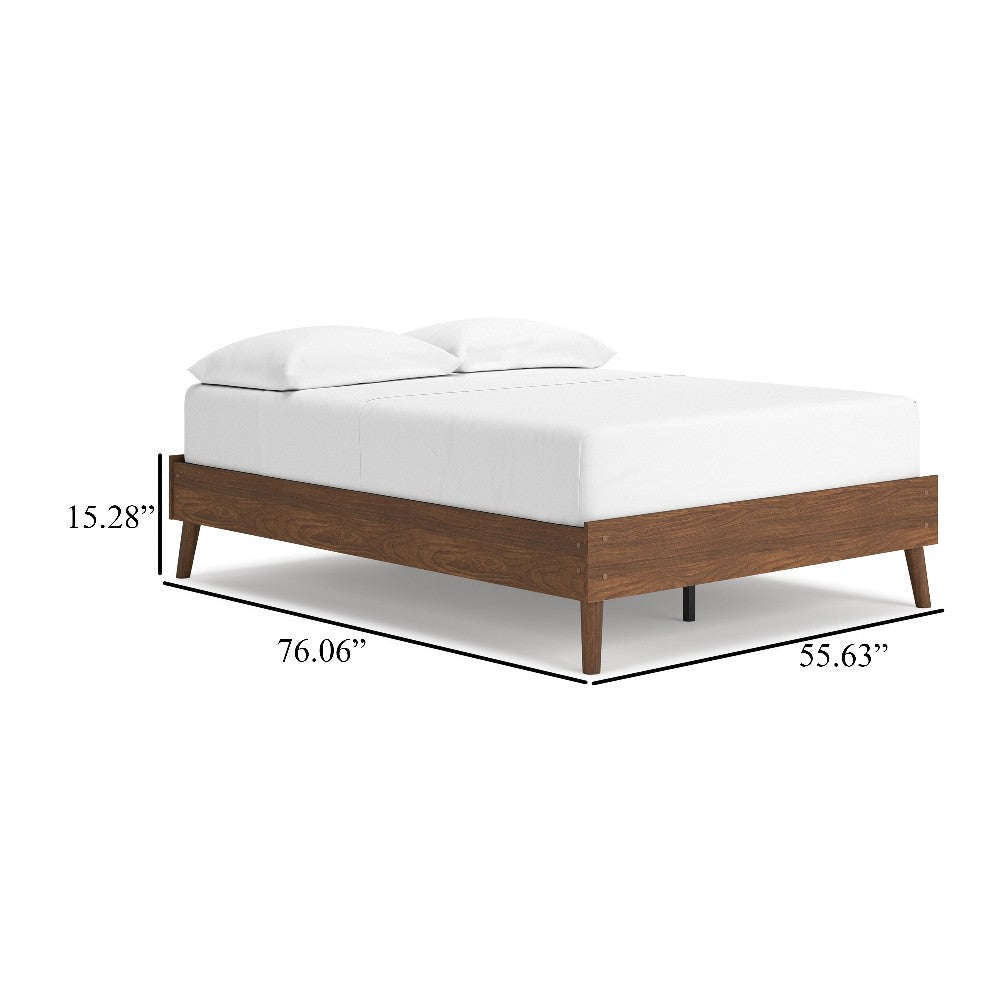 Ashley Forni Full Size Platform Bed I Dark Brown Wood I Sleek Splayed Legs BM328138