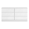 Ashley Onira Wide Dresser I 6 Spacious Drawers I Modern White Wood I 60"