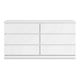 Ashley Onira Wide Dresser I 6 Spacious Drawers I Modern White Wood I 60"