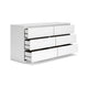 Ashley Onira Wide Dresser I 6 Spacious Drawers I Modern White Wood I 60"
