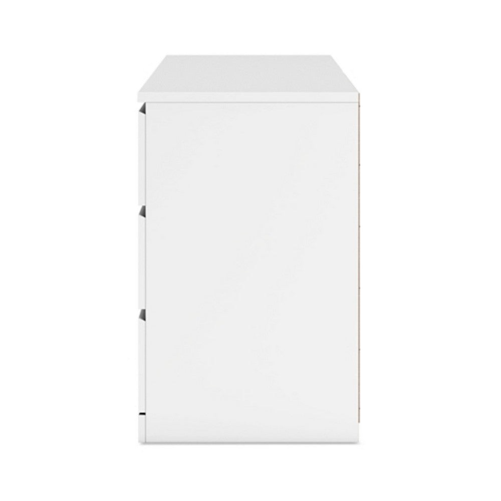 Ashley Onira Wide Dresser I 6 Spacious Drawers I Modern White Wood I 60"