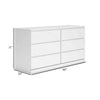 Ashley Onira Wide Dresser I 6 Spacious Drawers I Modern White Wood I 60’’ BM328143