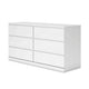 Ashley Onira Wide Dresser I 6 Spacious Drawers I Modern White Wood I 60"