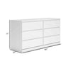 Ashley Onira Wide Dresser I 6 Spacious Drawers I Modern White Wood I 60"